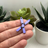 3D Purple Crossed Ski Charms, 32x20 mm