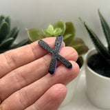 3D Purple Crossed Ski Charms, 32x20 mm