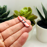 3D Red Snowboard Charms, 35x9 mm