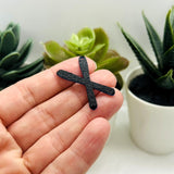 3D Blue Crossed Ski Charms, 32x20 mm