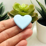 Light Blue Heart Charms, 28x31mm