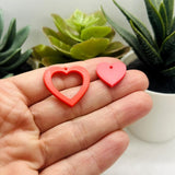 Interlocking Heart Charms, 25x25mm