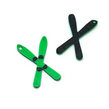 3D Green Crossed Ski Charms, 32x20 mm