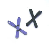 purple crossed skis on a white background