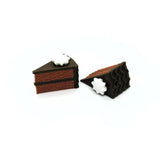 chocolate cake charms on a white background