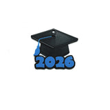 Blue and Black 2026 Graduation Cap Charms, 28x25mm