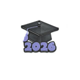 Purple and Black 2026 Graduation Cap Charms, 28x25mm
