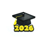 Graduation cap with '2026' text on a white background