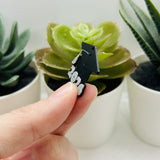 Silver and Black 2026 Graduation Cap Charms, 28x25mm