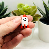 Colorful Rocket Ship Charms, 16x27mm