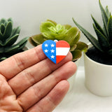 4th of July Heart Flag Charm, 27x26mm
