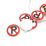 No parking sign charms with a white background