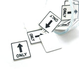 Collection of road signs with 'Only' and arrow symbols on a white background