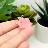 1, 4 or 20 Pieces: Pink Acrylic 3D Cute Pig Charm
