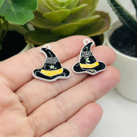 1 or 5 Pairs Good and Bad Witch Hat Charms
