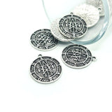 1, 4, 20 or 50 Pieces: Antiqued Silver Astaroth Demon Sigil Pendant Charm