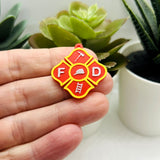 Fireman Badge Charm, 27x30mm