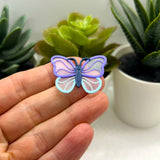 Purple and Blue Butterfly Charm, 34x25mm