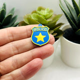 Police Badge Charm, 21x28mm