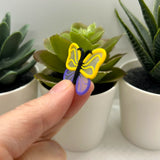 Purple and Yellow Butterfly Charm, 34x25mm