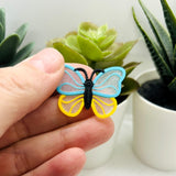 Blue and Yellow Butterfly Charm, 34x25mm