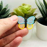 Blue and Yellow Butterfly Charm, 34x25mm