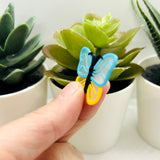 Blue and Yellow Butterfly Charm, 34x25mm