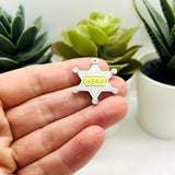 Sheriff Star Badge Charm, 24x28mm