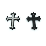 Black and Silver Fancy Cross Charm, 23x15mm