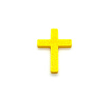 simple gold cross charms on a white background