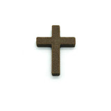 brown cross charm on a white background