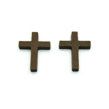 Brown Cross Charm, 19x25mm