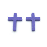 Purple Cross Charm, 19x25mm