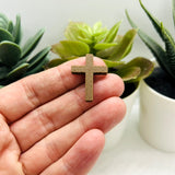 Brown Cross Charm, 19x25mm