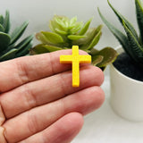 Gold Cross Charm, 19x25mm