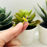 Grey and Gold Fancy Cross Charm, 23x15mm