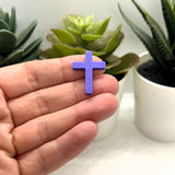Purple Cross Charm, 19x25mm