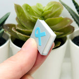 3D Blue Awareness Ribbon Book Charms, 27x18mm