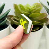 3D Yellow Awareness Ribbon Book Charms, 27x18mm