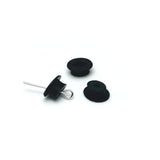 tiny top hat bead caps on a white background