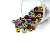 Round Multicolor Letter Beads, 6mm
