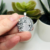 Silver Gnome Fairy Door Charm, 32x25mm