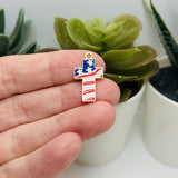 USA American Flag Cross Charms, 23x13mm