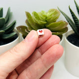 Square Multicolor Alphabet and Heart Beads, 6x6mm