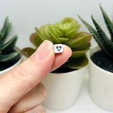 Square White Emoji Beads 6x6m