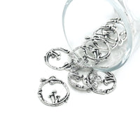 1, 4, 20 or 50 Pieces: Silver Round Mushroom Charms