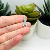 Purple Awareness Ribbon Charms, 19x8mm