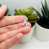 Teal Awareness Ribbon Charms, 19x8mm