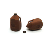 two miniature chocolate milk jugs for jewelry and doll houses
