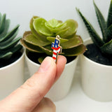 USA American Flag Cross Charms, 23x13mm